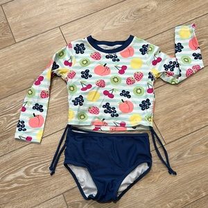 Like New RuffleButts two piece (rash guard and bottoms) swimsuit / bathing suit